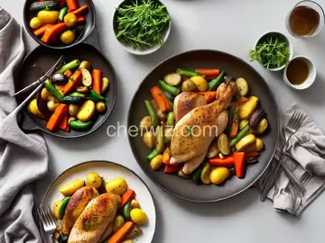 Pan-Roasted Chicken With Vegetables and Dijon Jus Recipe