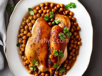 Pan-Roasted Chicken with Harissa Chickpeas