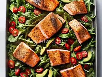 Pan-Roasted Salmon With Arugula and Avocado Salad Recipe