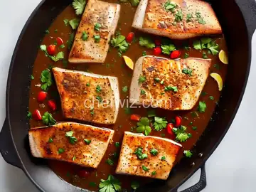 Pan-Roasted Swordfish Steaks with Mixed-Peppercorn Butter