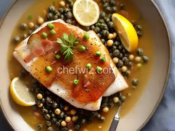 Pan-Roasted Tilefish with Prosciutto, Lemon, White Wine and Capers