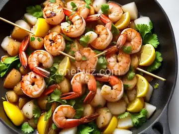Pan Seared Shrimp and Scallop Skewers