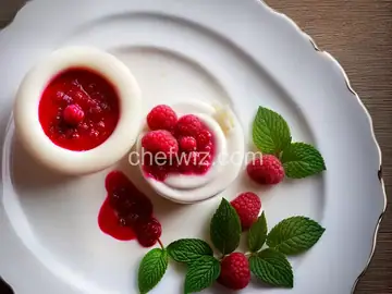 Panna Cotta with Fresh Raspberry Sauce
