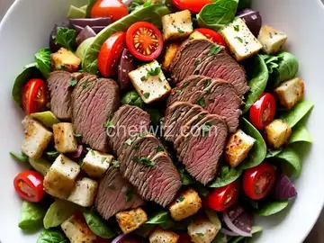 Panzanella Salad with Bison Flank Steak