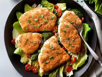 Parmesan Chicken with Caesar Roasted Romaine