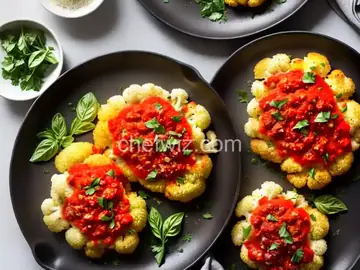 Parmesan-Crusted Cauliflower Steaks with Marinara