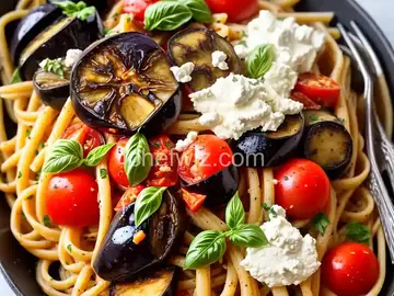Pasta Alla Norma (Sicilian Pasta With Eggplant, Tomatoes, and Ricotta Salata) Recipe