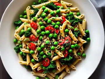 Pasta Primavera with Peas, Asparagus and Kale