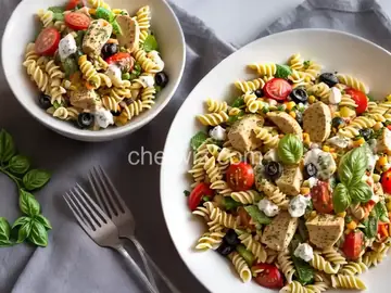 Pasta Salad with Curry Chicken, Fruit, and Yogurt