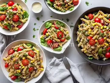 Pasta Salad with Tomatoes and Corn
