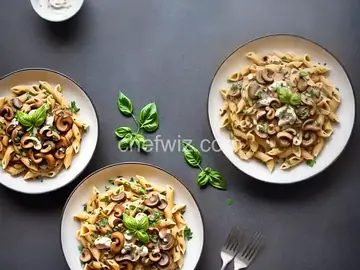 Pasta With Mushrooms and Cashew Cream