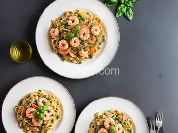 Pasta alla Pamela with Shrimp and Peas