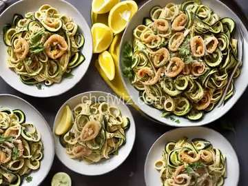 Pasta con Seppioline e Zucchine alla Julienne (Zucchini and Calamari Pasta)
