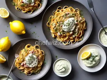 Pasta with Lemon Herb Yogurt Sauce