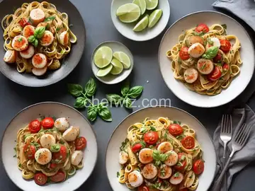 Pasta with Scallops, Zucchini, and Tomatoes