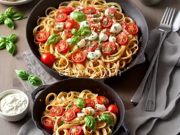 Pasta with Tomatoes and Mozzarella