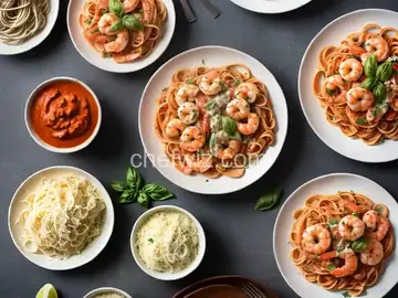 Pasta with Vodka Sauce and Shrimp