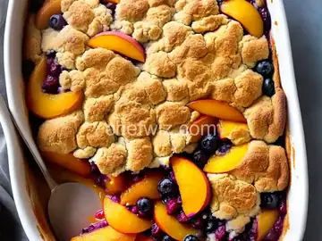 Peach Blueberry Cobbler