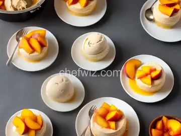 Peach Custard Ice Cream with Fresh Peach Compote
