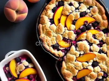 Peach and Blackberry Cobbler