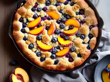 Peach and Blueberry Cobbler