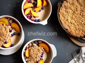 Peach and Blueberry Crumbles