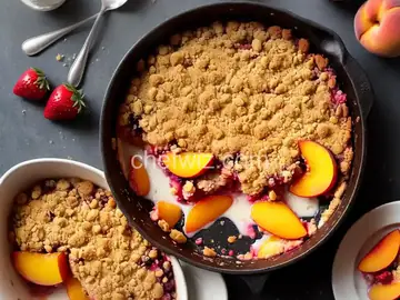Peach and Strawberry Crumble