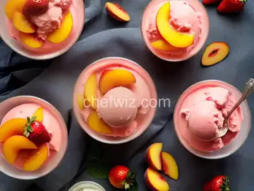 Peach and Strawberry Sorbet