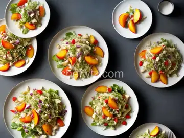 Peaches and Shaved Fennel Salad with Red Pepper