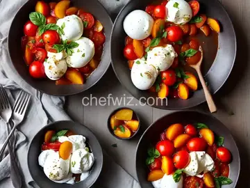 Peaches and Tomatoes With Burrata and Hot Sauce