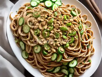 Peanut Butter Noodles With Cucumbers