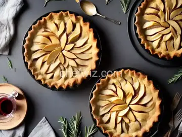 Pear Pie with Red Wine and Rosemary