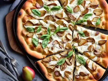 Pear and Gorgonzola Cheese Pizza