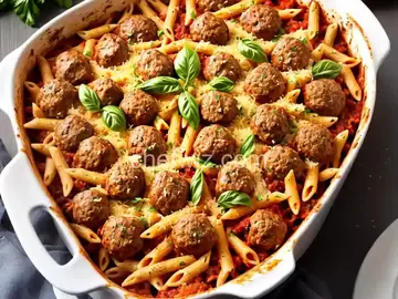 Penne and Meatball Casserole