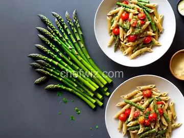 Penne with Asparagus and Cherry Tomatoes (Spring)