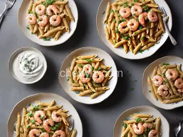 Penne with Shrimp and Herbed Cream Sauce