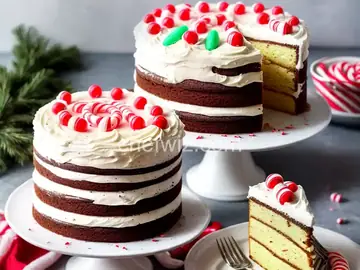 Peppermint Layer Cake with Candy Cane Frosting