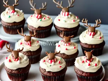 Peppermint Reindeer Cupcakes