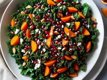 Persimmon, Pomegranate, and Massaged Kale Salad