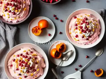 Persimmon, Raspberry, and Pomegranate Eton Mess