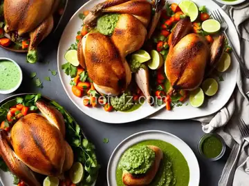 Peruvian-Style Roast Chicken With Tangy Green Sauce