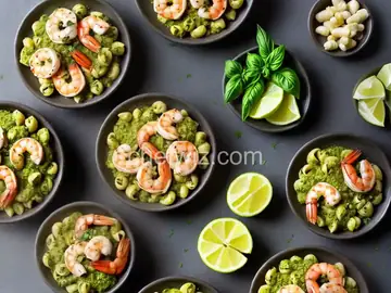 Pesto Orecchiette with Grilled Shrimp and Corn