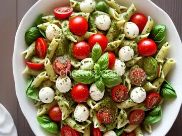 Pesto Pasta Caprese Salad