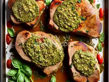 Pesto Stuffed Pork Chops