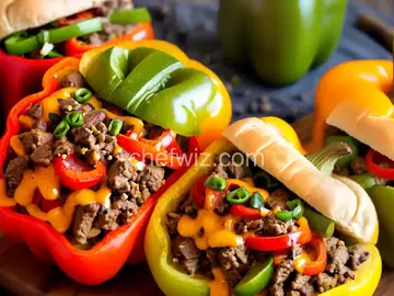 Philly Cheese Steak-Stuffed Bell Peppers