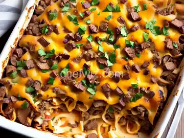 Philly Cheesesteak Pasta Bake