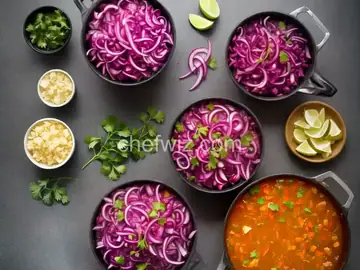Pickled Red Onions and Fresno Chiles