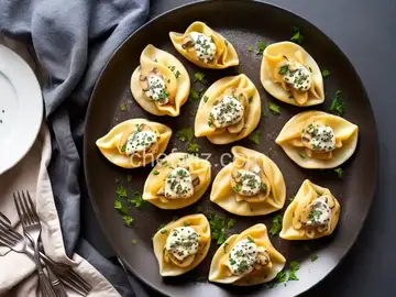 Pierogies with Mushroom Sauce