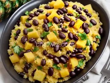 Pineapple, Black Beans, and Couscous