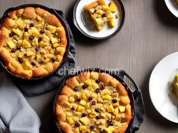 Pineapple Bread Pudding with Raisins